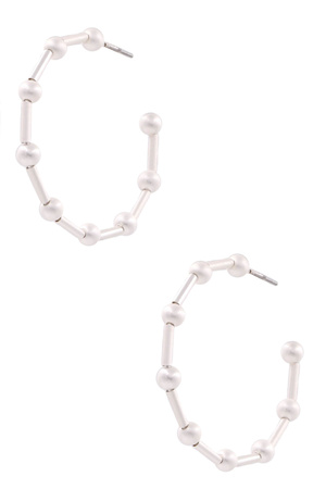 Metal Ball Hoop Earrings