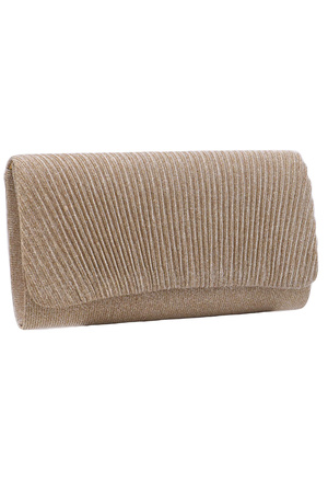 Pleated Glitter Clutch Bag