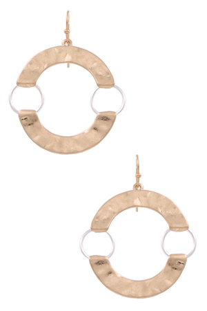 Metal Ring Crescent Earrings