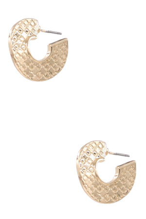 Metal Open Hoop Curve Earrings