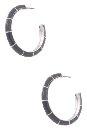 Metal Bamboo Open Hoop Earrings