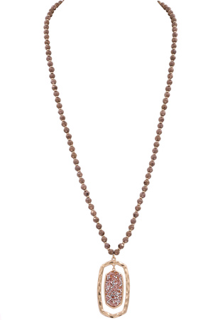 Glass Jewel Diamond Pendant Necklace