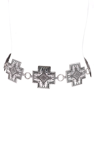 Metal Cross Western Belt