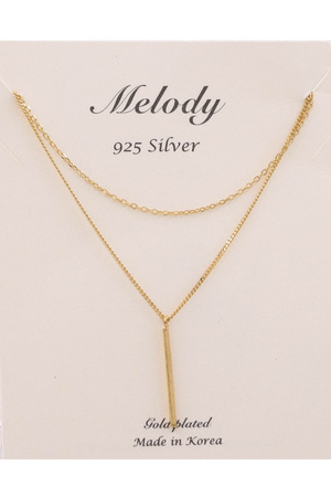 Sterling Silver Bar Layered Necklace