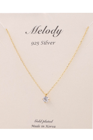 Sterling Silver Cubic Zirconia Pendant Necklace