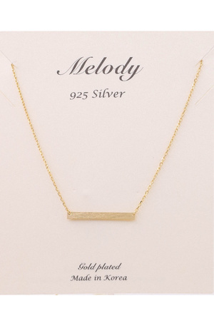 Sterling Silver Bar Pendant Necklace