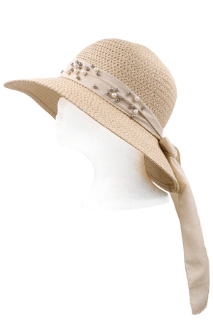 Pearl Bow Summer Cloche Hat