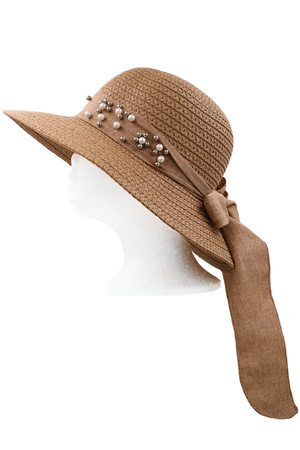 Pearl Bow Summer Cloche Hat