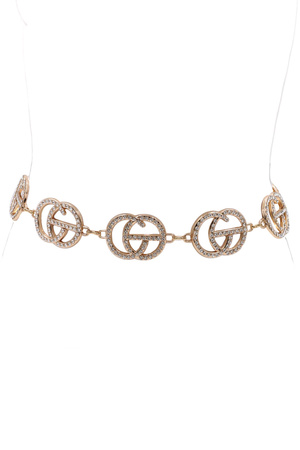 Rhinestone Buckle Chain Row Belt