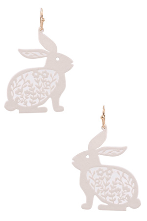Matte Floral Rabbit EArrings