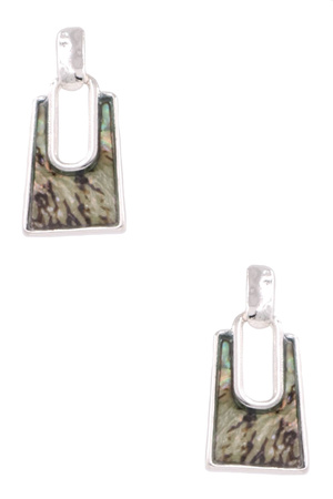 Abalone Rectangle Drop Earrings