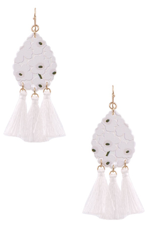 Flower Print Teardrop Earrings