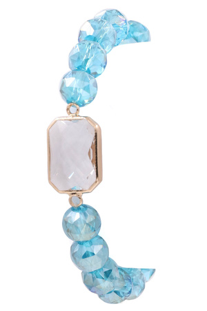 Faceted Bead Glass Jewel Bracelet