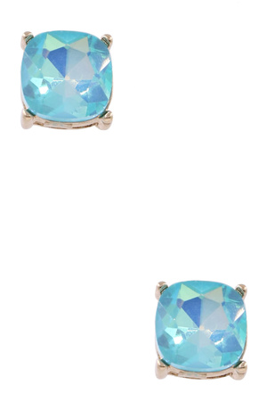 Glass Jewel Square  Earrings