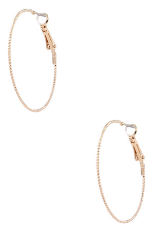 Metal Hoop Textured Earrings