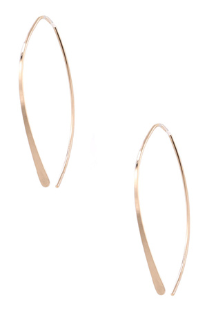 Brass Metal Flat Threader Earrings