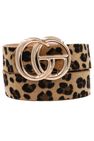 Leopard Metal Buckle Plus Size Belt