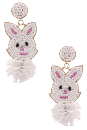 Easter Bunny Seed Bead Earrings