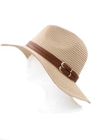 Double Mini Buckle Fedora Hat