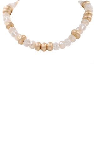 Faceted Bead Oval Necklace