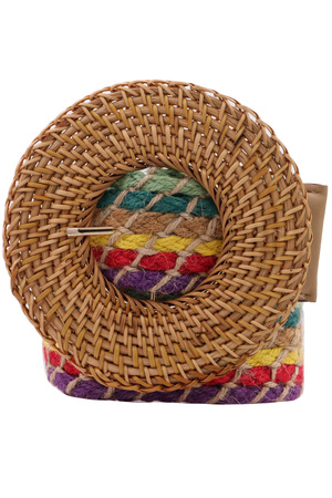 Circle Rattan Buckle Belt