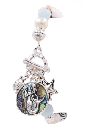 Cream Pearl Mermaid Charm Bracelet