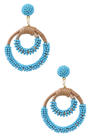 Seed Bead Ring Drop Earrings