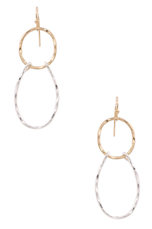 Plated Brass Link Teardrop Earrings
