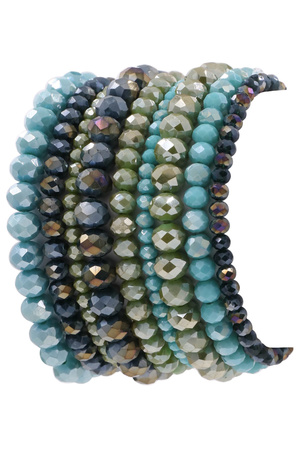 Faceted Bead Stretch Bracelet Set
