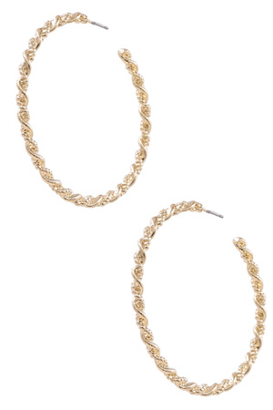 Metal Twisted Braid Hoop Earrings