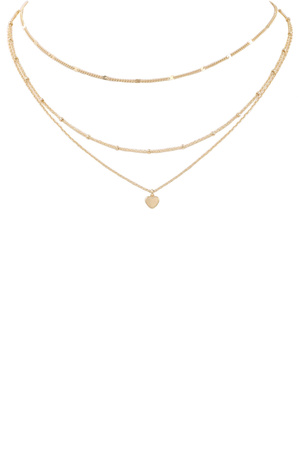 Brass Heart Layered Dainty Necklace