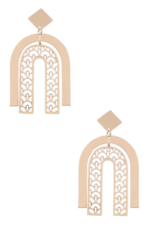 Crescent Layered Drop Earrings