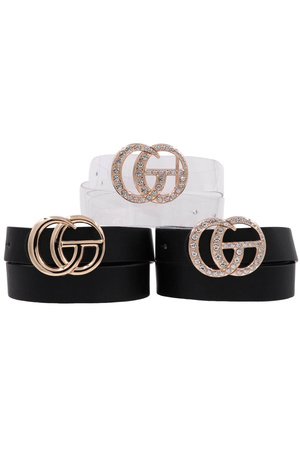 Rhinestone Buckle Belt Set