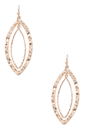 Textured Oval Drop Earrings