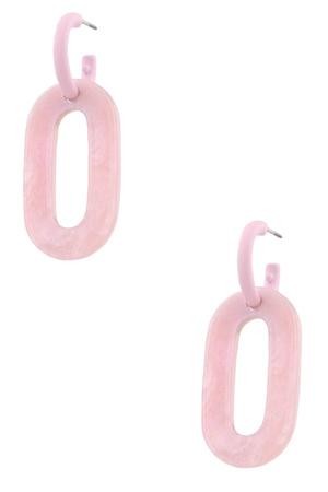 Matte Oval Hoop Drop Earrings