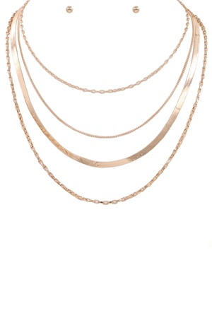 Chain Layered Necklace Set