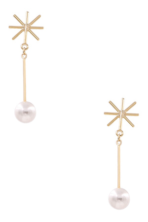 Brass Metal Star Drop Earrings