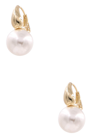 Cream Pearl Hoop Earrings