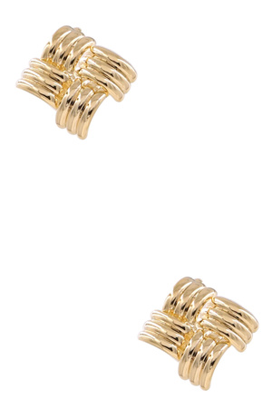 Brass Arch Square Earrings