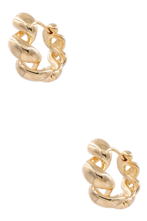Brass Abstract Twist Hoop Earrings