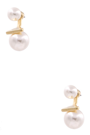 Cream Pearl Bar Earrings