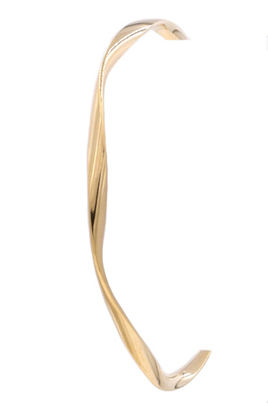 Brass Twist Wave Open Bracelet