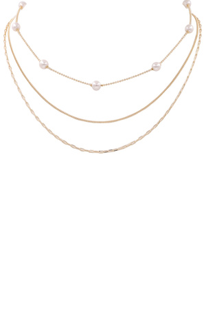 Cream Pearl Chain Necklace