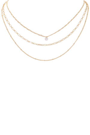 Layered Chain Cubic Zirconia Necklace
