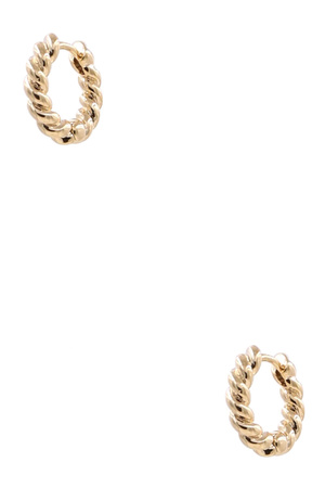 Brass Metal Rope Huggie Earrings