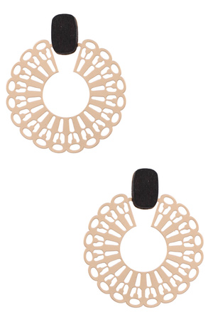 Floral Cut Out Wood Earrings