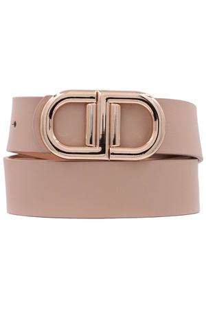 D Buckle Faux Leather Belt