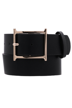 Square Buckle Faux Leather Belt