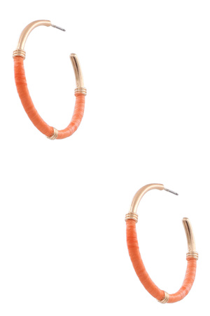 Cotton Thread Wrapped Hoop Earrings