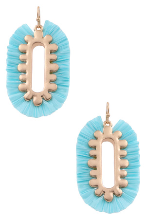 Raffia Fringe Drop Earrings